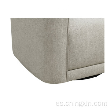 Moderna tela gris giratoria brazo acento sillón